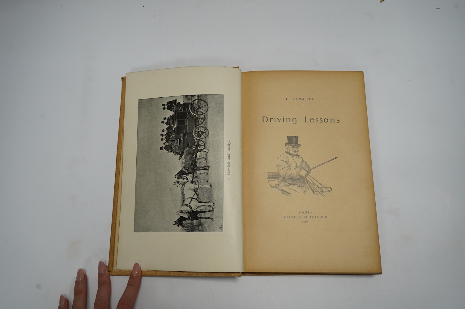 Howlett, Edwin - Driving Lessons. 2nd edition. 18 photo. plates and num. text illus. (2 full page); original coloured pictorial cloth. Paris, 1906: Birch Reynardson, C.T.S. - 'Down the Road' new edition. colour lithograp